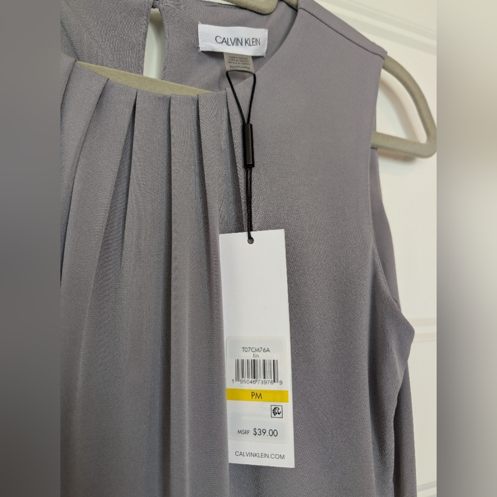 Calvin Klein Women's Elegant Gray Blouse - Picture 3 of 3
